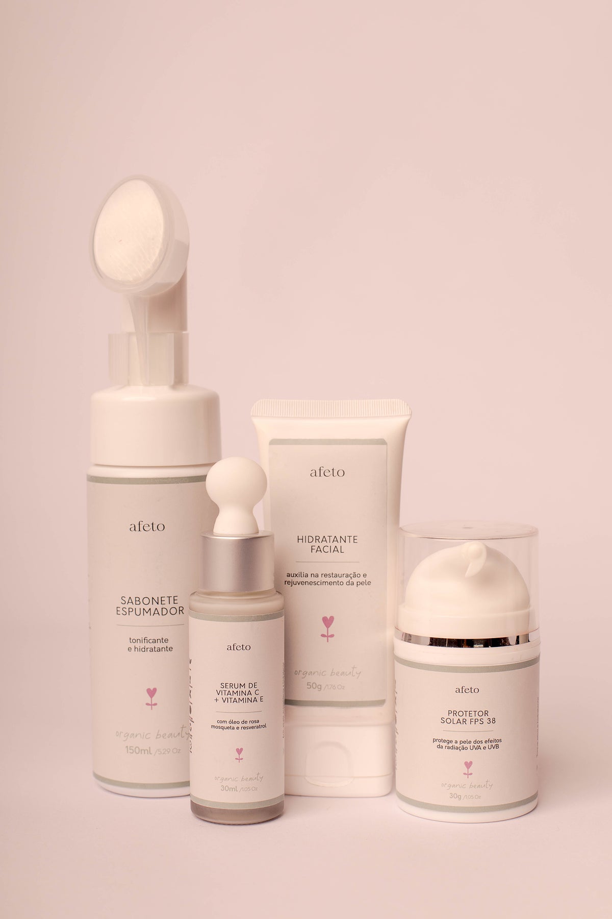 Protetor Solar Facial com Pump FPS 38 30g afeto organic beauty