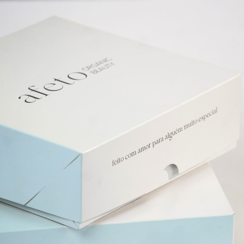 afeto organic beauty - Caixa Presente uma em cima da outra