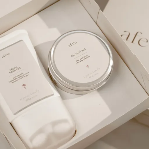 Creme para Pés e Escalda Pés na caixa de presente Afeto